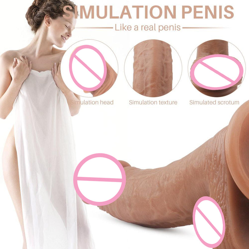 Remote Control 7.84 Inch Realistic Vibrating Dildo With Bullet 9 Modes