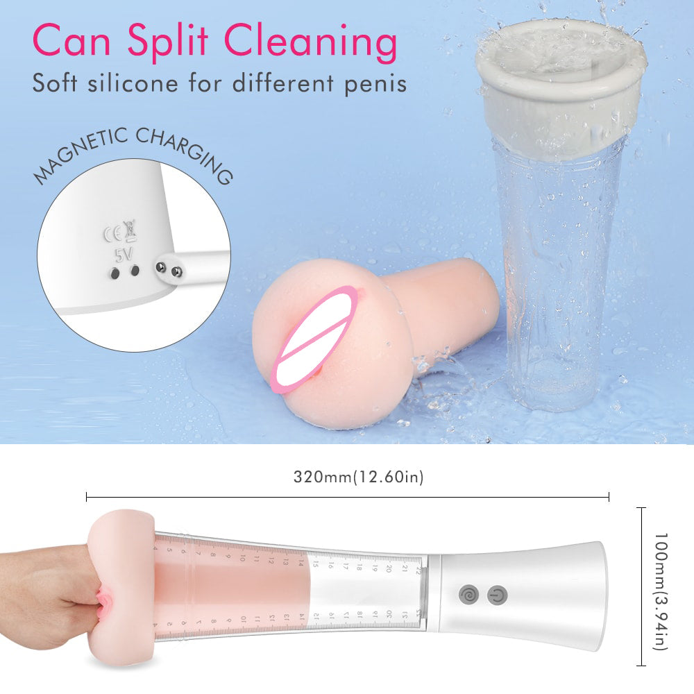 2 IN 1 Detachable Male Masturbation Cup Automatic 9-Suction Enlarger