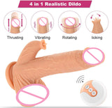 9.8 Inch Liquid Silicone Realistic Licking Thrusting Rotating Dildo