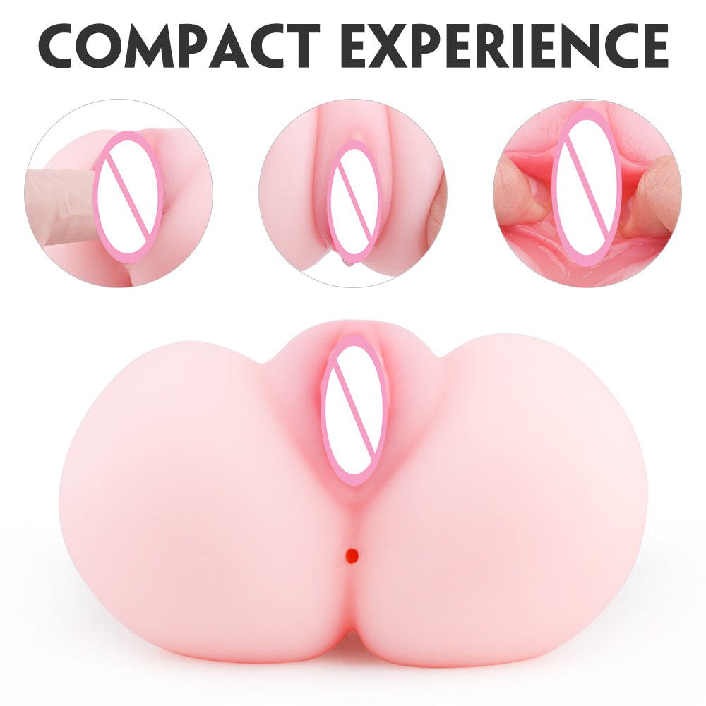 Pussy Ass Male Masturbator with Realistic Labia Vagina & Anal Stroker