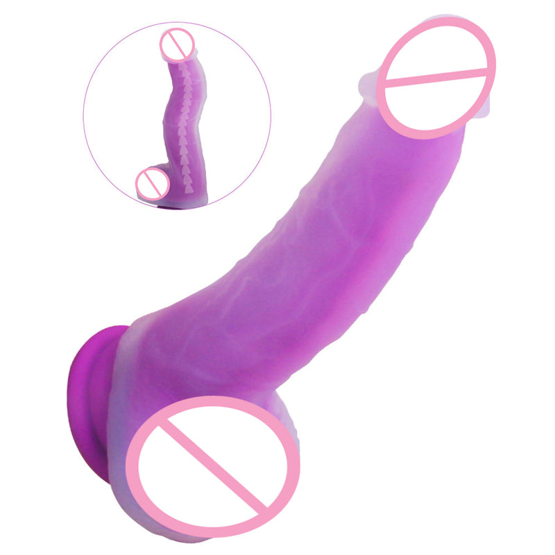 7.68 Inch Silicone Soft Flexible Realistic Dildo With The Keel