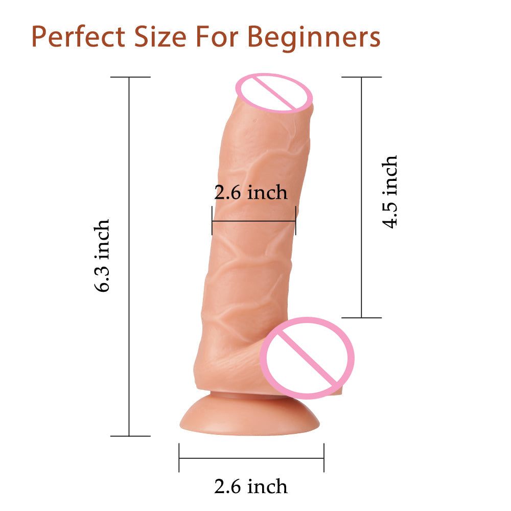 6.3 Inch Realistic Dildo With Foreskin Glans for Beginners Trainer