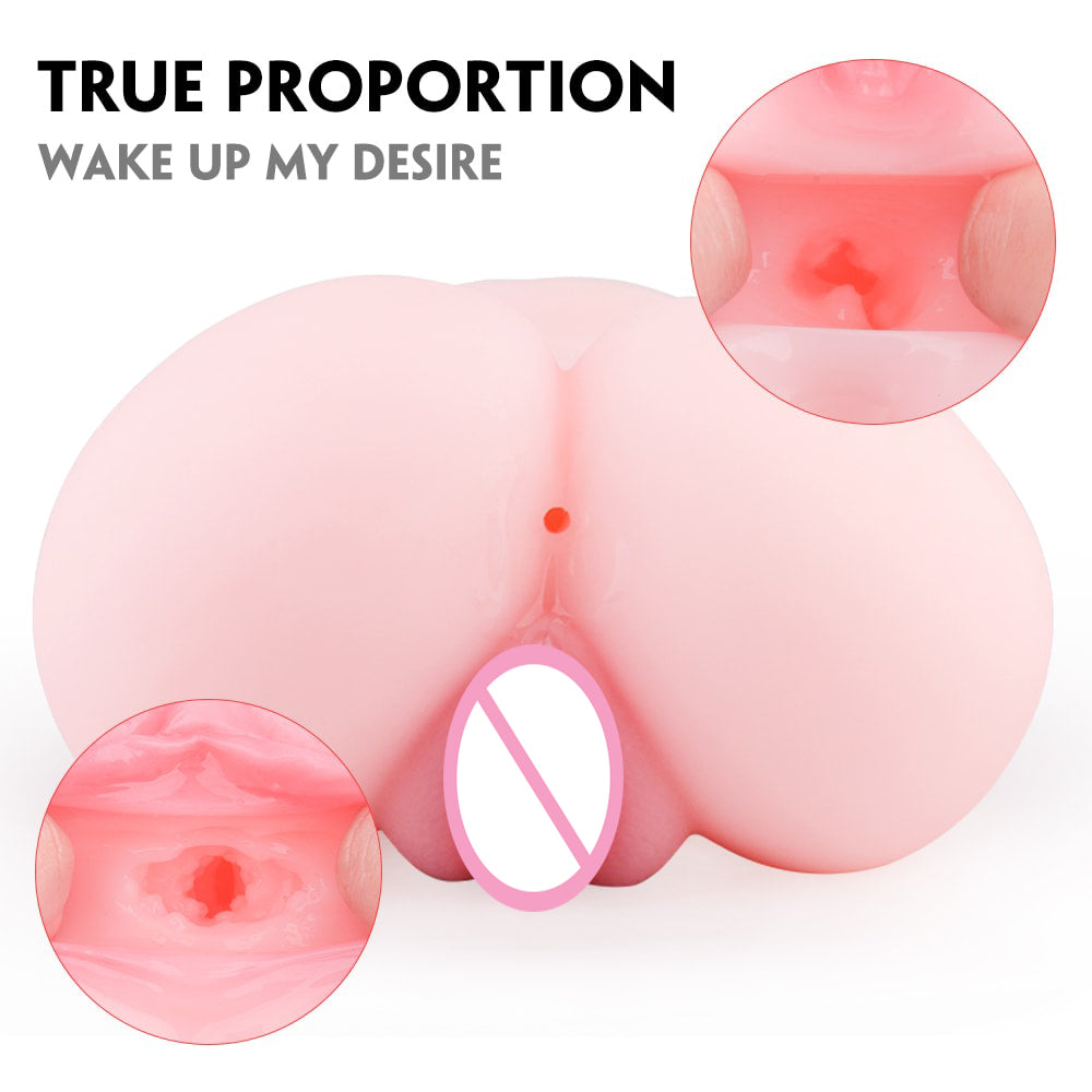 Pussy Ass Male Masturbator with Realistic Labia Vagina & Anal Stroker