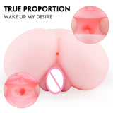 Pussy Ass Male Masturbator with Realistic Labia Vagina & Anal Stroker