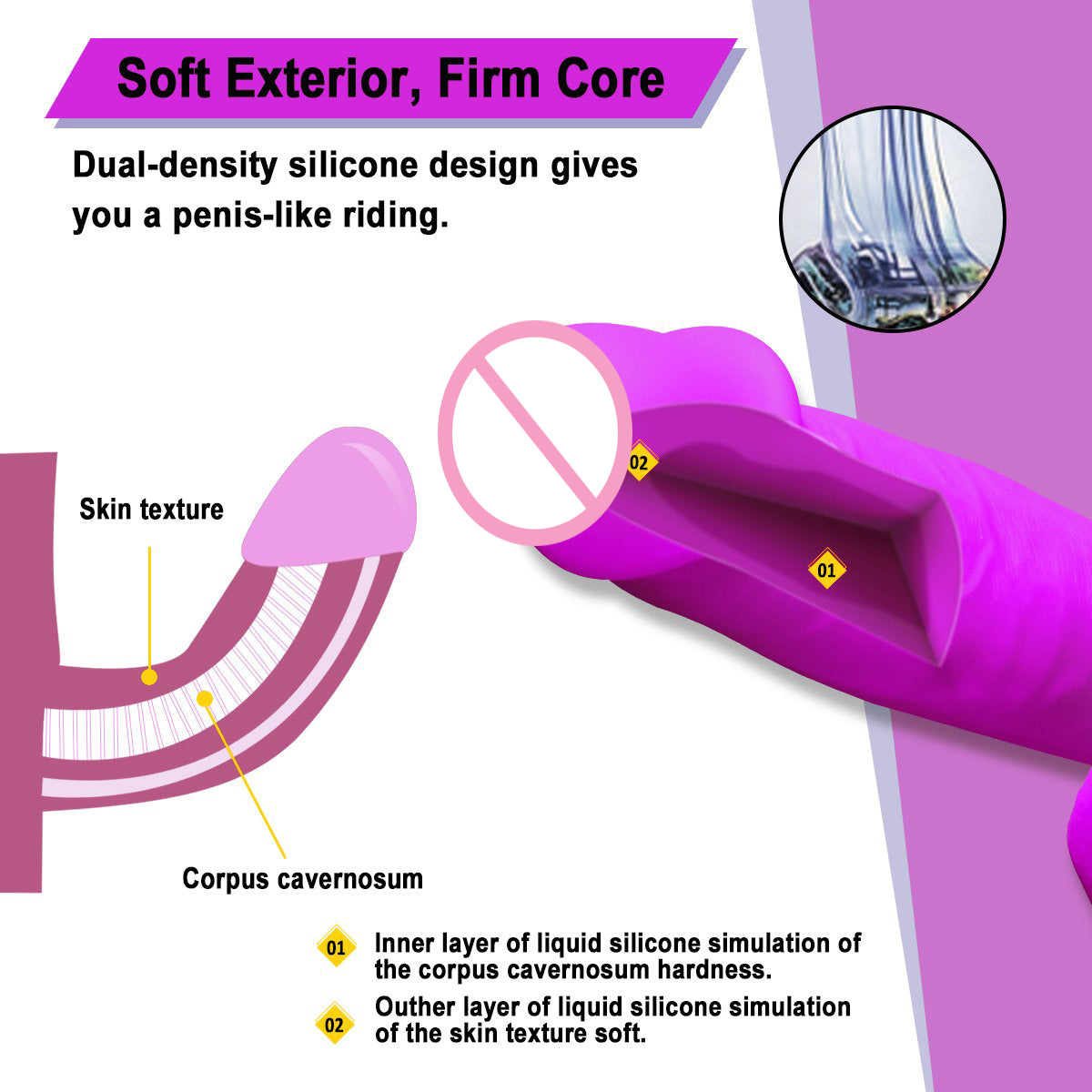 9.5 Inch Super Soft Liquid Realistic Silicone Dildo Lifelike Penis