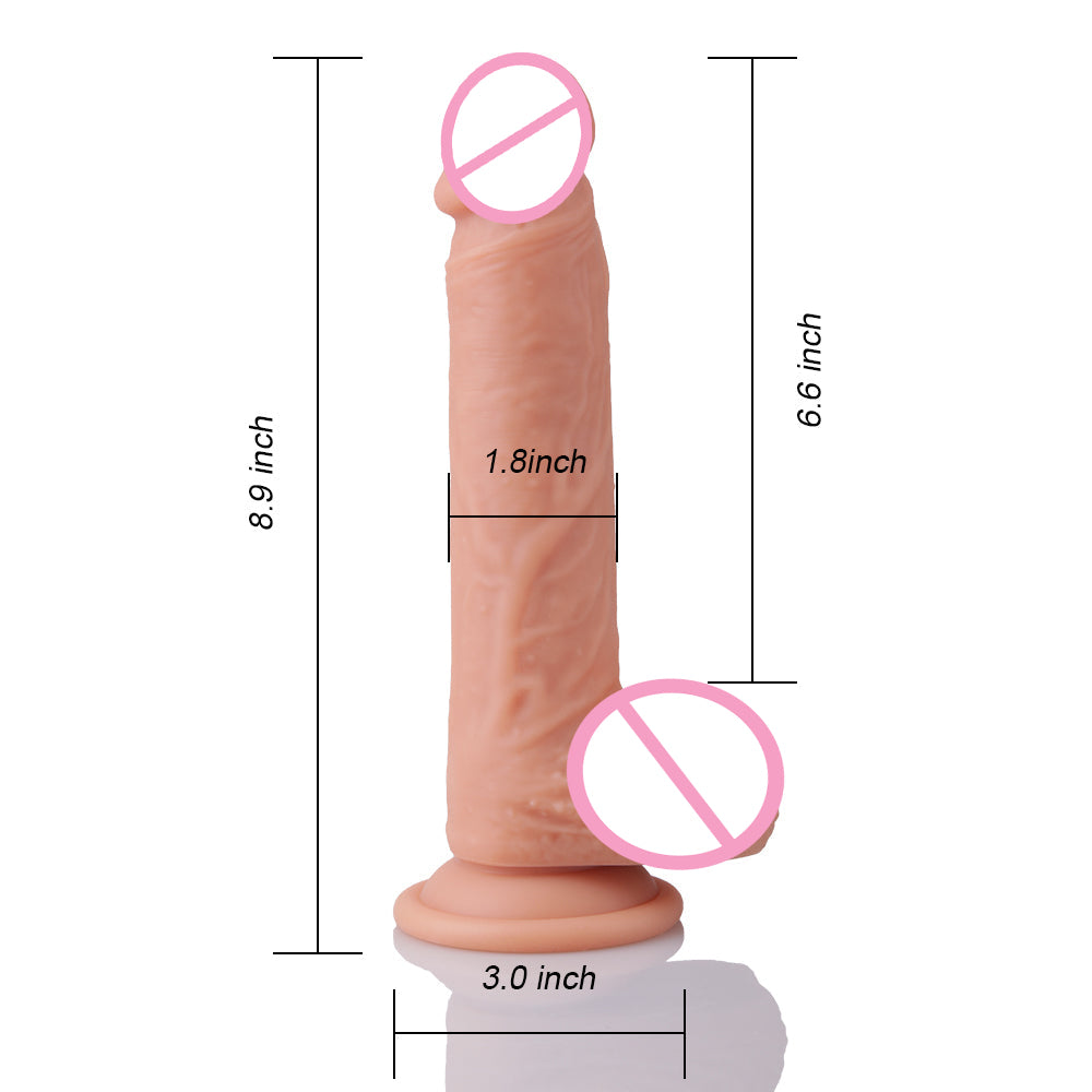 8.9 Inch Vibrating Wearable Strap-On Realistic Dildo Remote Control