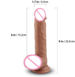 9 Inch Ultra-Soft Silicone Realistic Dildo For Women