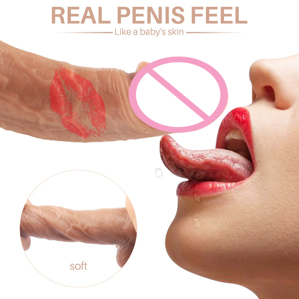 Remote Control 7.84 Inch Realistic Vibrating Dildo With Bullet 9 Modes