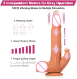 9.8 Inch Liquid Silicone Realistic Licking Thrusting Rotating Dildo