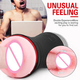 Oral Sex & 3D Textured Vagina Double-end Soft Men Masturbation Stroker