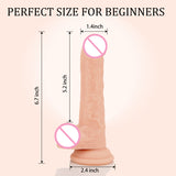 6.7 Inch Soft Realistic Suction Cup Dildo for Beginners Throat Trainer