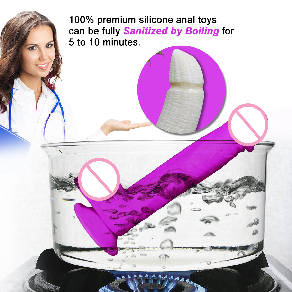 9.5 Inch Super Soft Liquid Realistic Silicone Dildo Lifelike Penis