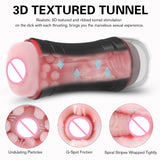 Oral Sex & 3D Textured Vagina Double-end Soft Men Masturbation Stroker