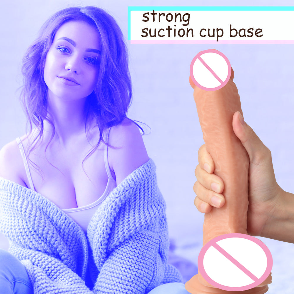 10.6 Inch Curved Huge Realistic G-Spot Dildo Vaginal Anal Play