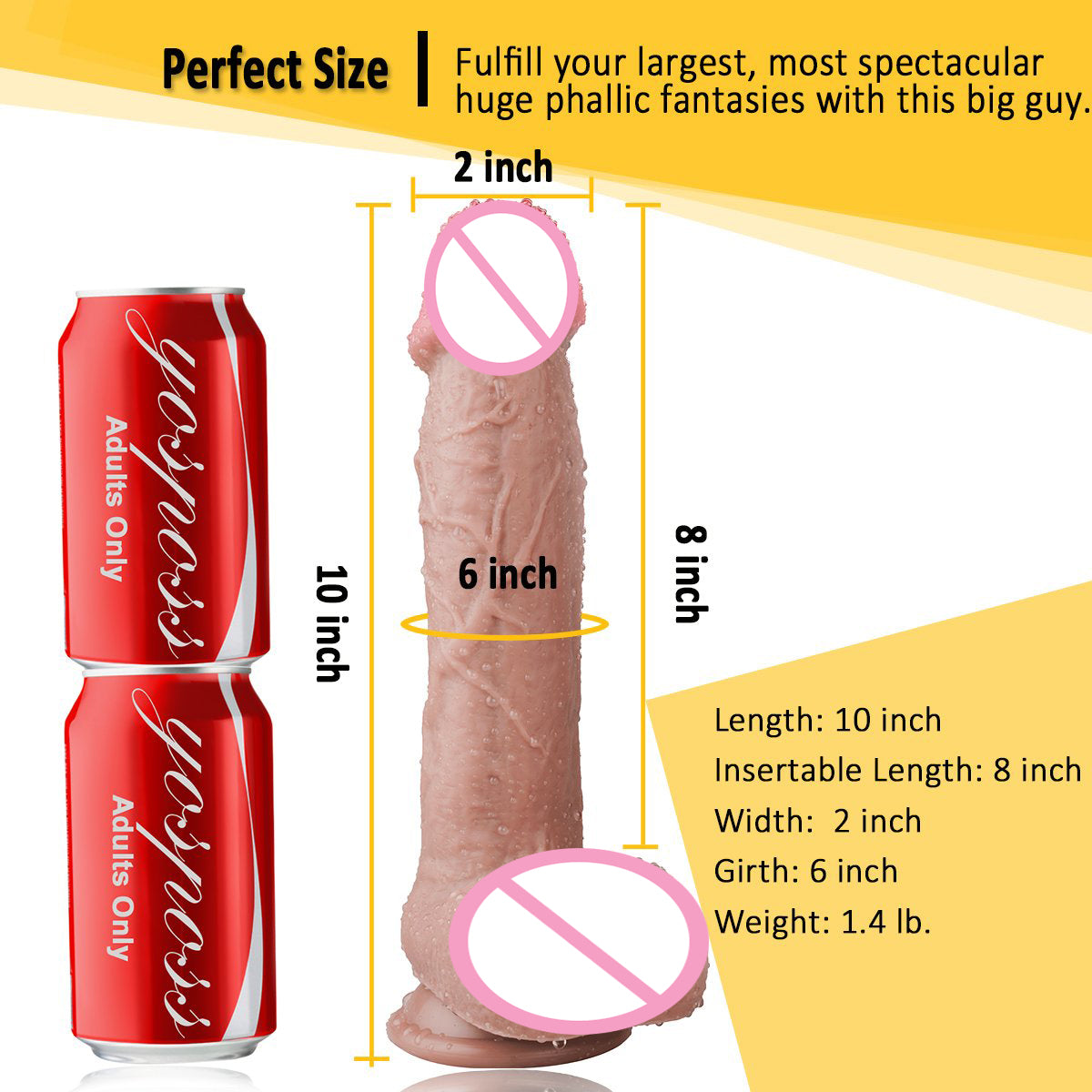 10 Inch big Waterproof Dual-Density Textured Realistic Silicone Dildo