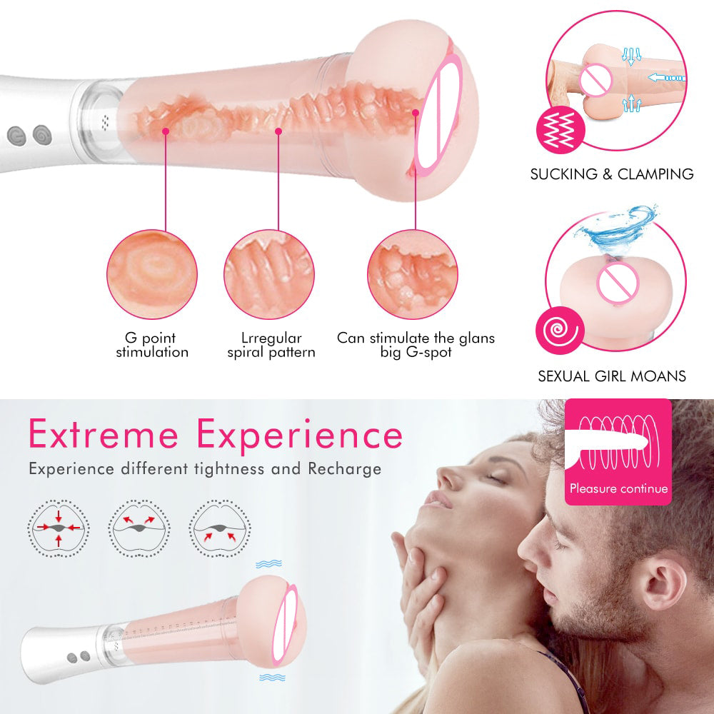 2 IN 1 Detachable Male Masturbation Cup Automatic 9-Suction Enlarger