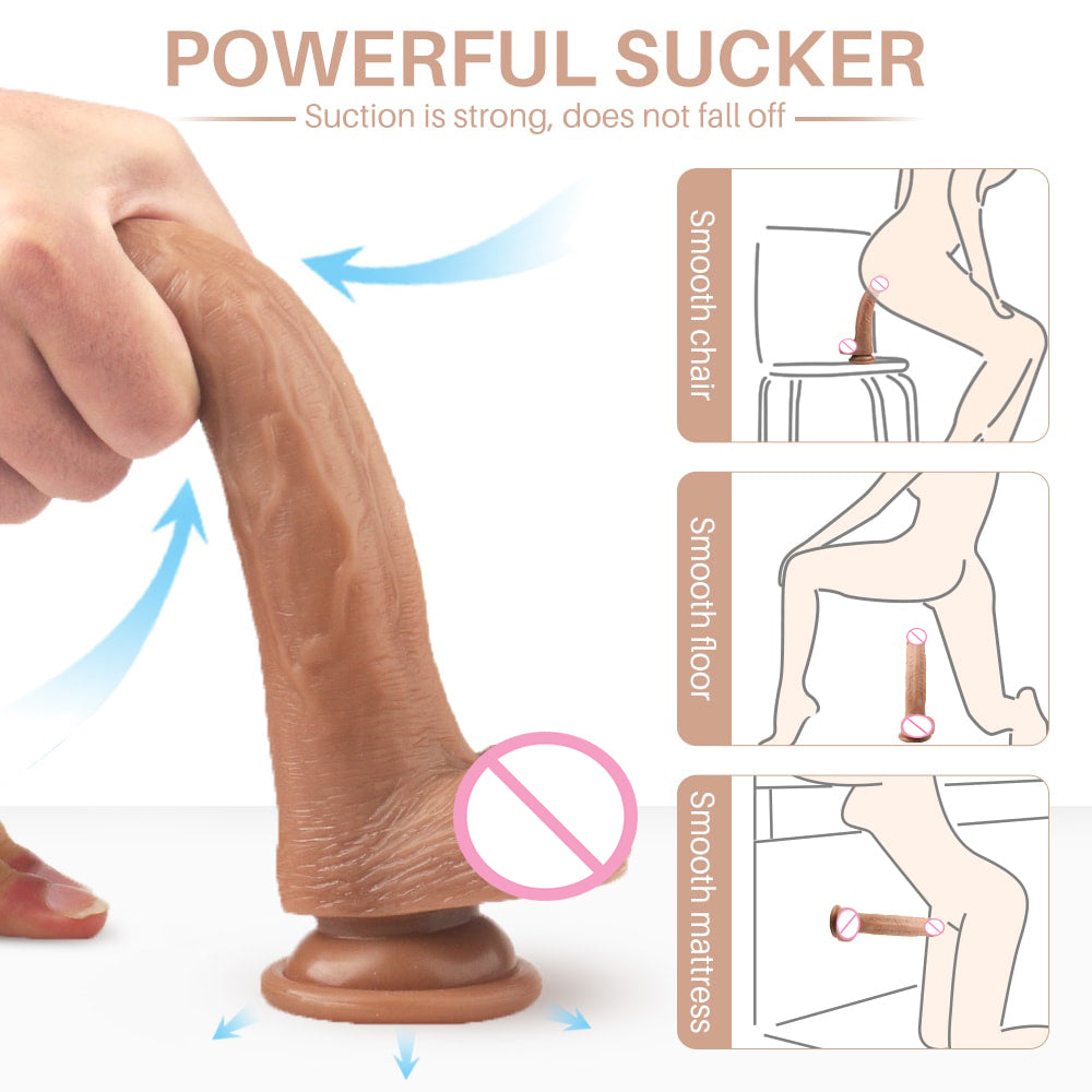 Remote Control 7.84 Inch Realistic Vibrating Dildo With Bullet 9 Modes
