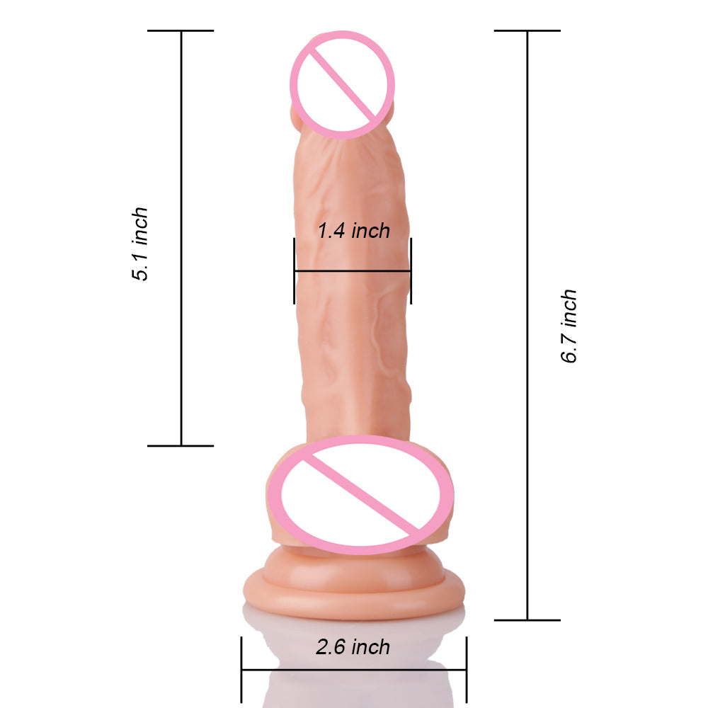 6.7 Inch Ultra-Soft Realistic Penis Dildo for Vagina Anal Play