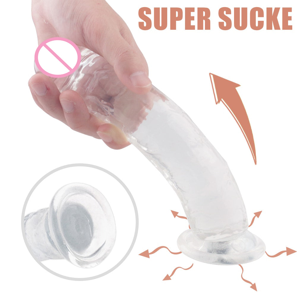 4 Kinds Size Super Suction Transparent Realistic Dildo Ball-free