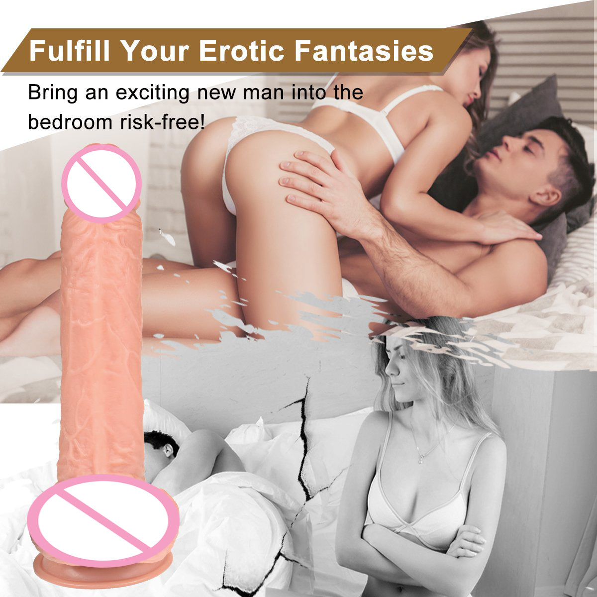 9 Inch Huge Popular Suction Cup Soft Realistic Dildo