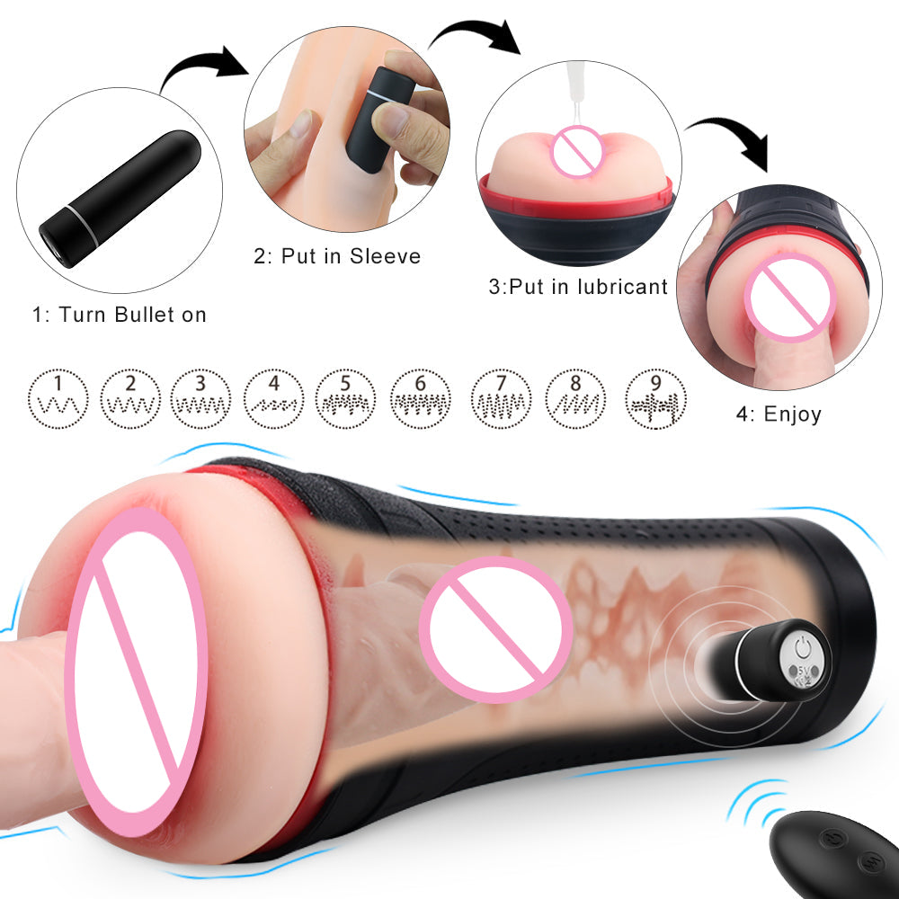 10 Vibration Remote Control Male Masturbator Cup Detachable Pocket Pussy
