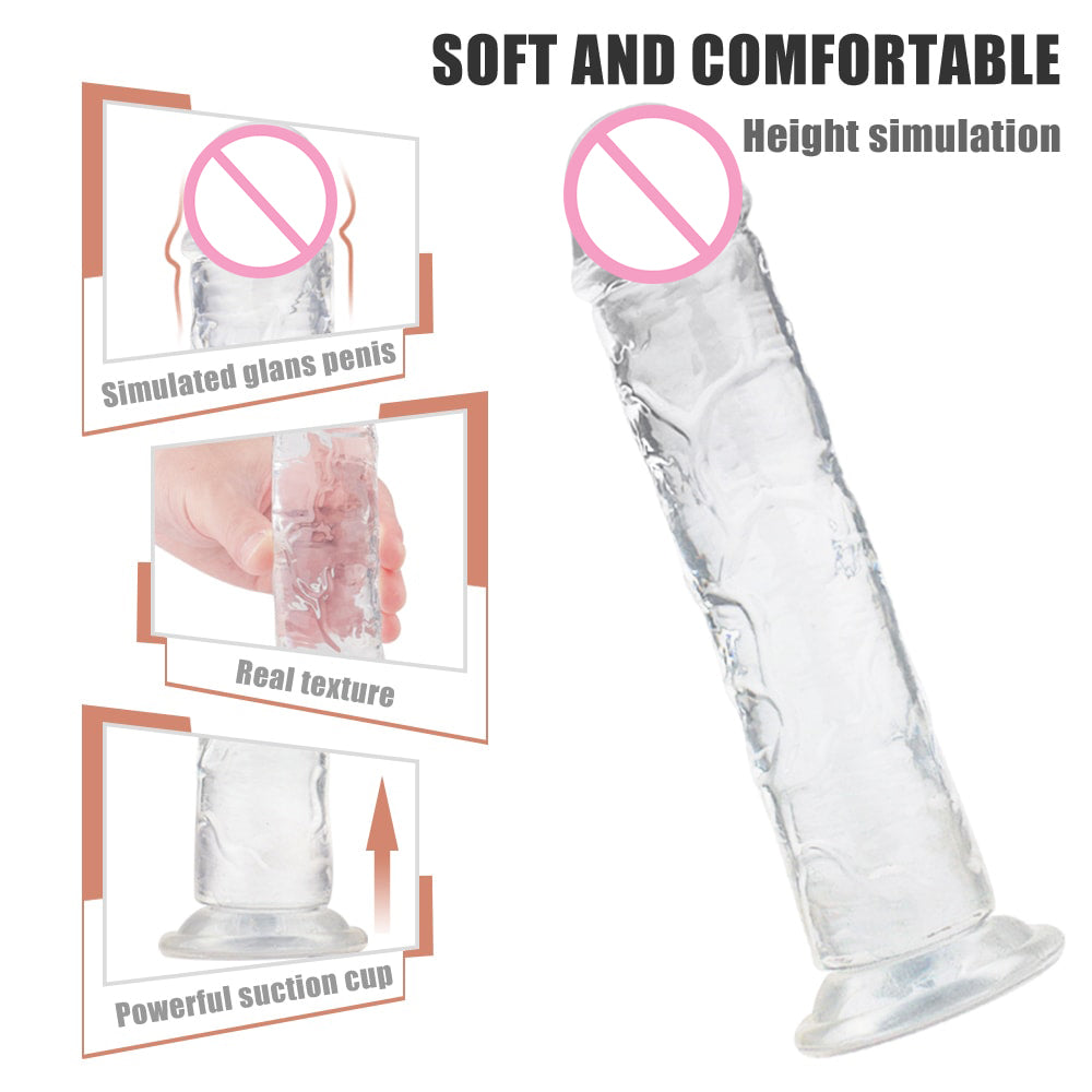 4 Kinds Size Super Suction Transparent Realistic Dildo Ball-free