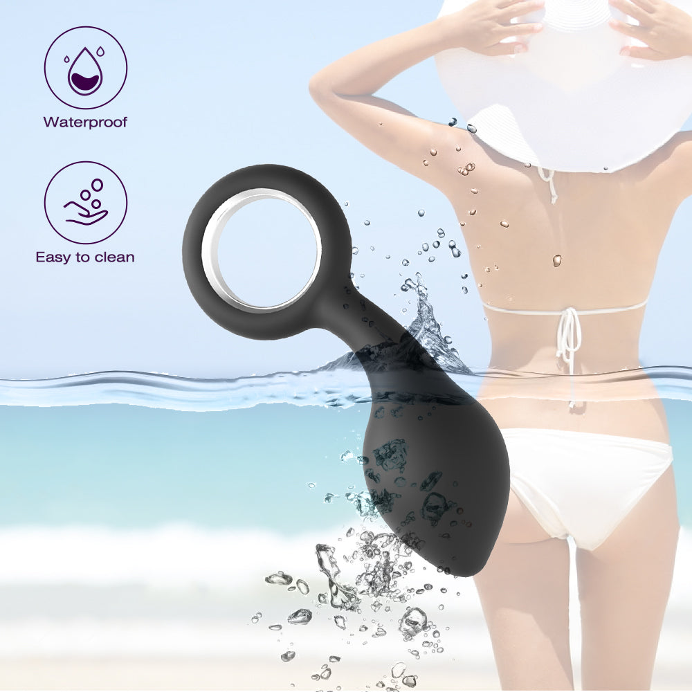 Silicone Tapered Butt Plug with Safe Pull Ring Curved Shaft Anal Play