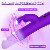 10 Patterns G-Spot Rabbit Vibrator with 4 Rotating Modes Metal Beads