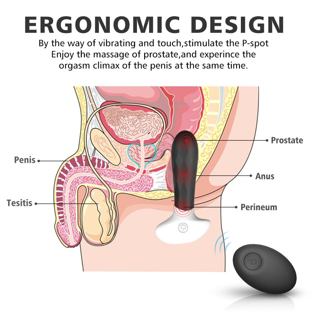 Wireless 9 Strong Vibrations Anal Plug Prostate Stimulator Bendable