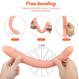 Free Bending 11.96 Inch Double-Ended 9 Speed Vibrating G Spot Dildo