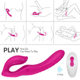 Remote Control Strapless Strap on Dildo Dual Vibrator 9 Speeds
