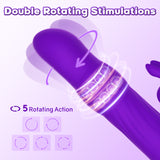 10 Patterns G-Spot Rabbit Vibrator with 4 Rotating Modes Metal Beads