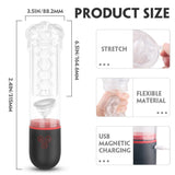 9 Patterns 3*4 Suctions Transparent Male Masturbator Realistic Stimulation