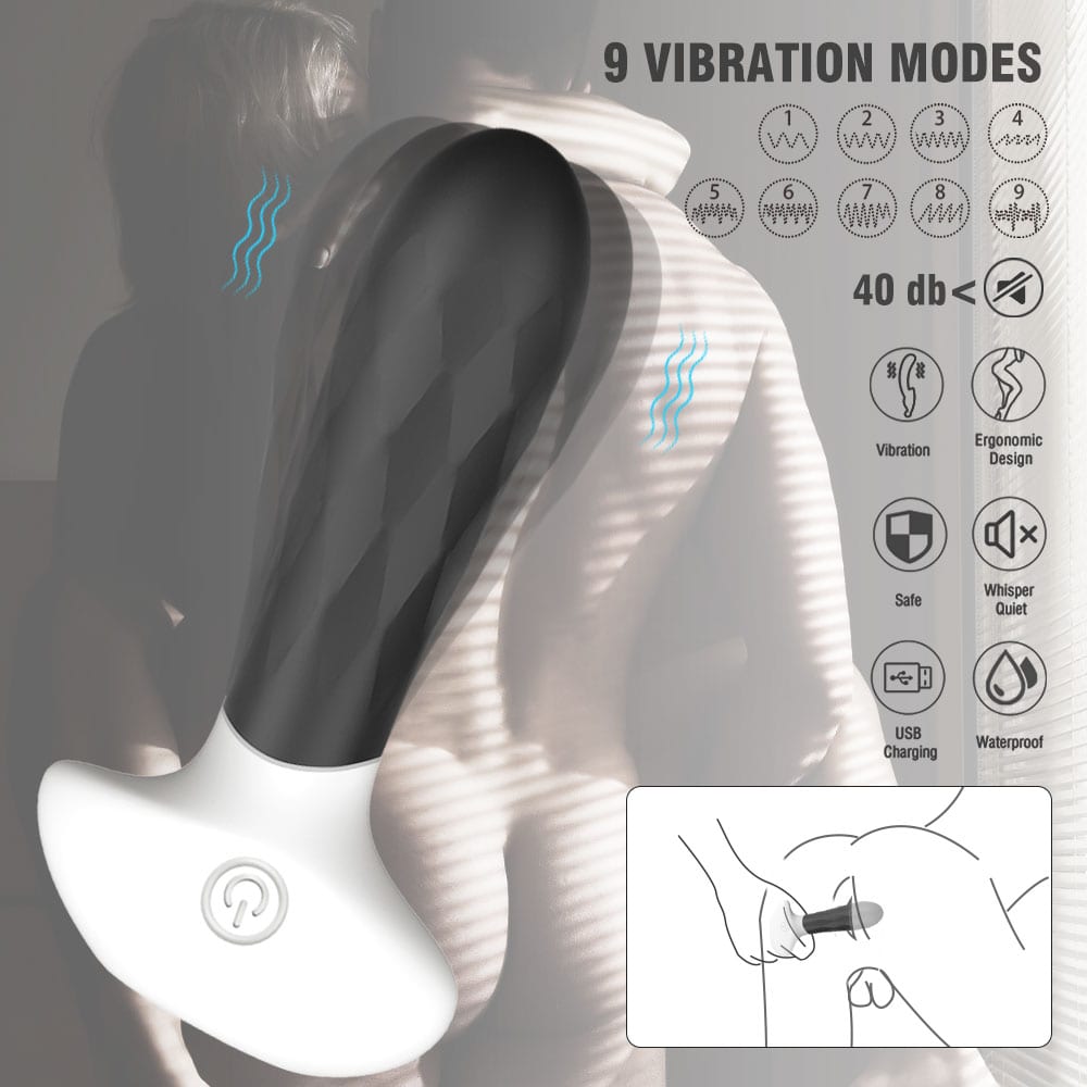 Wireless 9 Strong Vibrations Anal Plug Prostate Stimulator Bendable