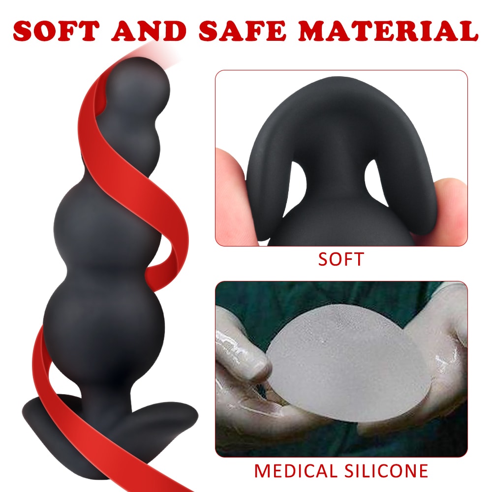 3 Sizes Anal Beads Trainer Set with Flared Base Prostate Sex Toys