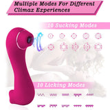 2 In 1 Clitoral Sucking & Licking G Spot Vibrator 10 Dual Stimulation