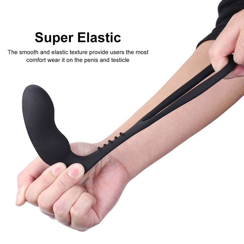 Anal Plug Bullet Vibrator Prostate Massager With Elastic Penis Ring