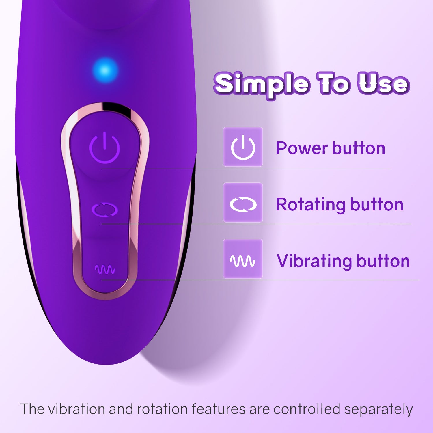 10 Patterns G-Spot Rabbit Vibrator with 4 Rotating Modes Metal Beads