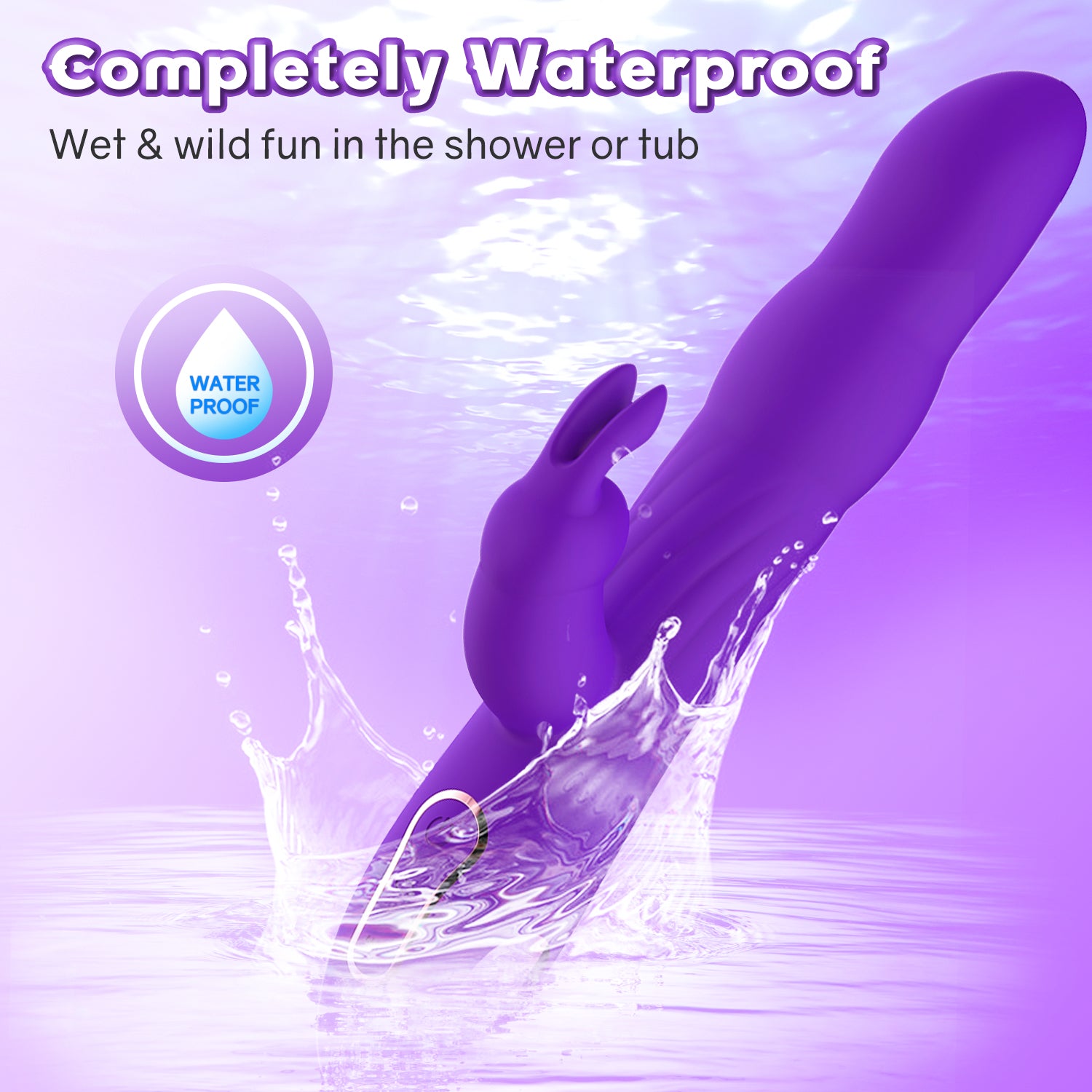 10 Patterns G-Spot Rabbit Vibrator with 4 Rotating Modes Metal Beads