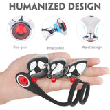 3Pcs Detachable Base Jewel Stainless Steel Anal Plug Kit with Cock Ring