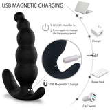 Vibrating Anal Prostate Massager with Beads Butt Plug Vibrator