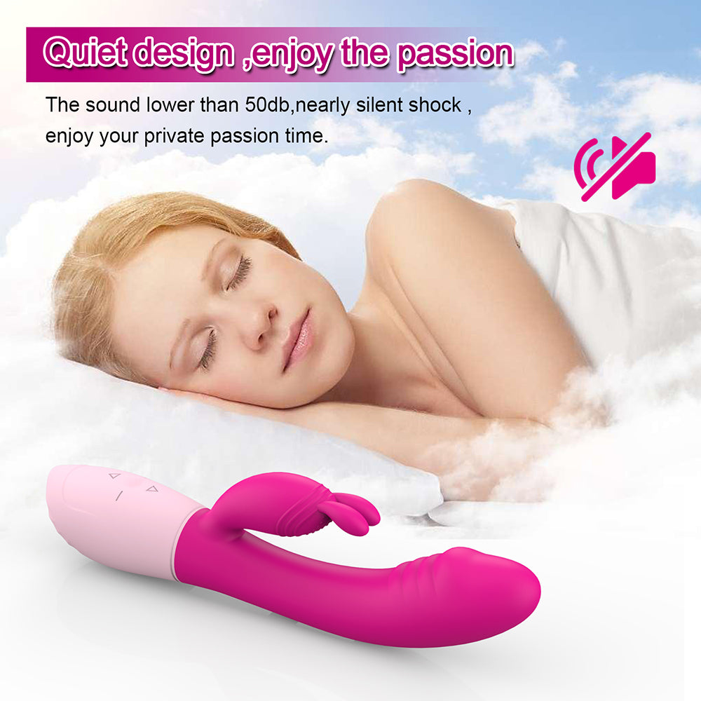 5 Modes 5 Speeds Rabbit Dildo Vibrator With Bunny Ears for Clit Stimulate