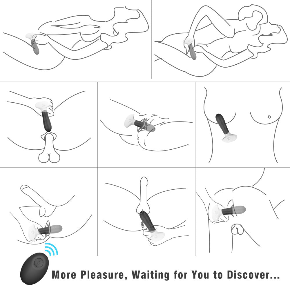 Wireless 9 Strong Vibrations Anal Plug Prostate Stimulator Bendable