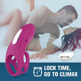 Remote Control Dual Ring Silicone Vibrating Penis Ring With 9 Modes
