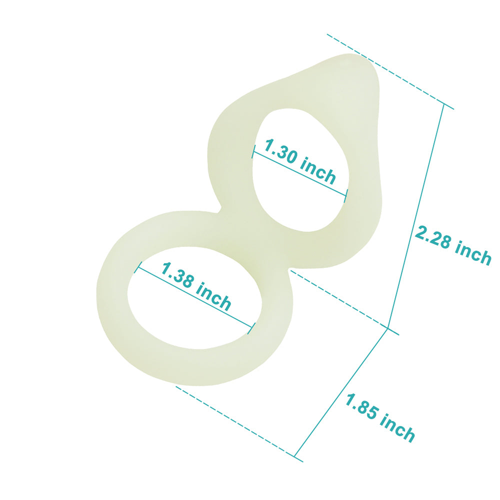 Silicone Dual Penis Ring Noctilucent Cock Ring for Erection Enhancing
