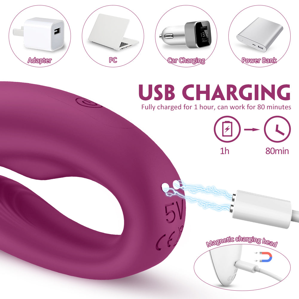 9 Intensities Rechargeable Couple Vibrator Clitoral Female Wareable