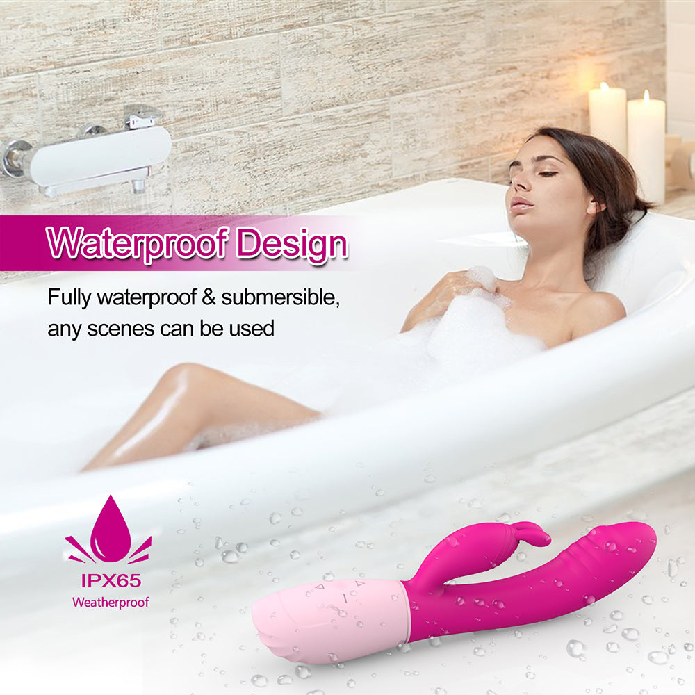 5 Modes 5 Speeds Rabbit Dildo Vibrator With Bunny Ears for Clit Stimulate