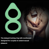 Silicone Dual Penis Ring Noctilucent Cock Ring for Erection Enhancing