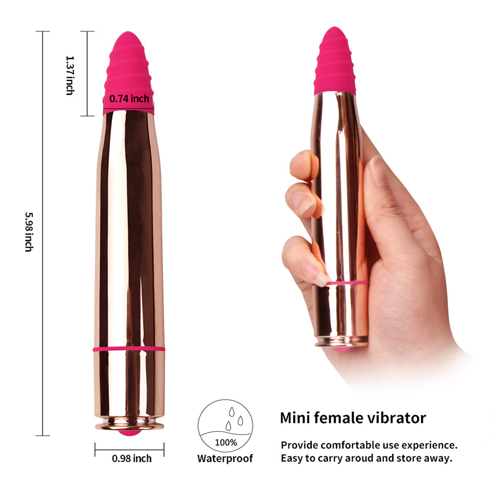 Bullet Vibrator 16 Vibrations with Spiral pattern Tip for Stimulation