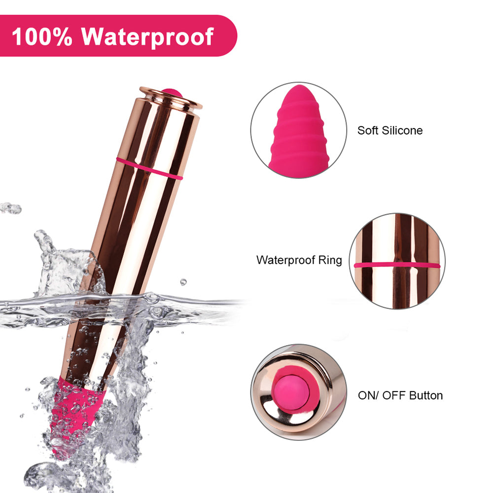 Bullet Vibrator 16 Vibrations with Spiral pattern Tip for Stimulation